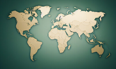 Fototapeta na wymiar Simple world map for poster and decoration