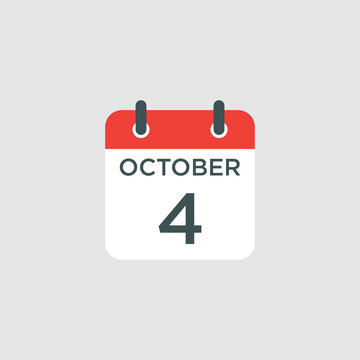 calendar - October 4 icon illustration isolated vector sign symbol