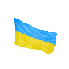 Obraz premium Ukrainian waving flag vector illustration