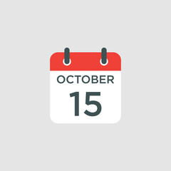 calendar - October 15 icon illustration isolated vector sign symbol