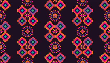 Mexican Geometric colorful simple print. Abstract seamless mexican latino pattern texture Repeating geometric tiles. Vector flat illustration

