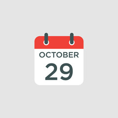 calendar - October 29 icon illustration isolated vector sign symbol