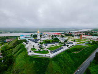 View from the height of the old Kremlin in the Siberian city of Tobolsk Tyumen region of Russia