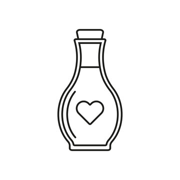 Love potion icon in outline style. Vector illustration.