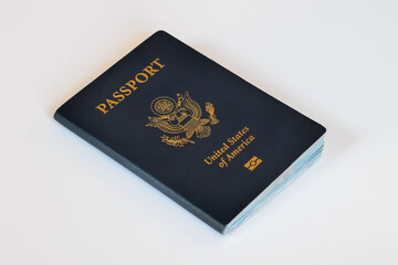 A US passport on a white background.
