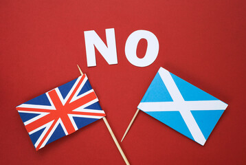 Fototapeta premium Scottish independence referendum 19th october 2023. scotland vote for independence, politic relative background with national flags