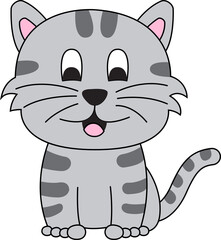 cute animal of cat on cartoon version,vector illustration