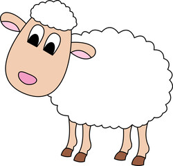 cute animal of sheep on cartoon version,vector illustration