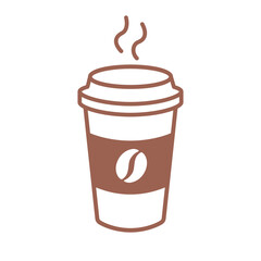 Paper coffee cup. Cappuchino mug. Cafe icon. Coffeeshop