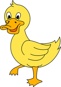cute animal of duck on cartoon version,vector illustration