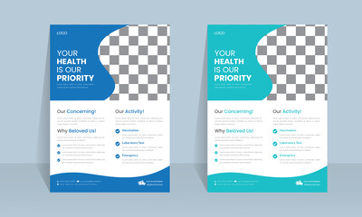 Medical Flyer and Corporate healthcare or poster design layout