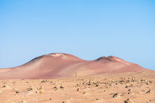 views of desert in paracas national park, peru