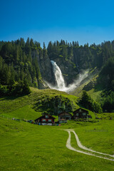 Waterfall Stauber or Wasserfall Stäuber, Canton of Uri, Switzerland, waterfall, waterfall in the alps