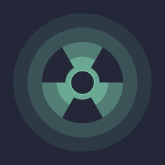 Background with a sign of biological hazard. Spread of radiation after a nuclear explosion. Vector illustration.