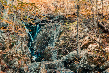Waterfall in the Fall at Shenandoah National Park, Virginia