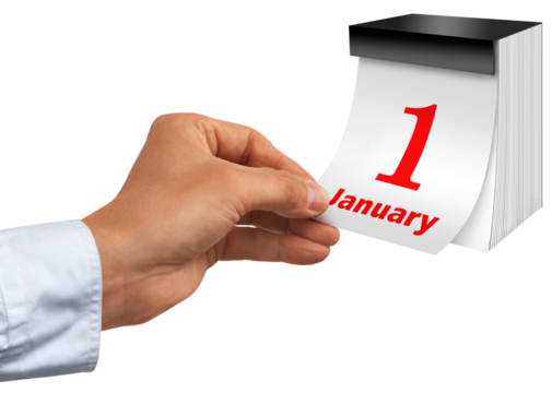 Gesture series: hand tears off calendar page.