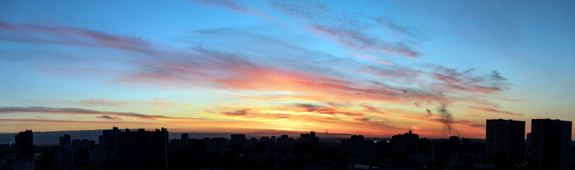 Sunset over the city