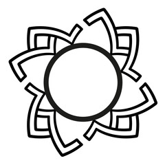 Ancient Greek round frame with olive tree leaves pattern, antique border from Greece