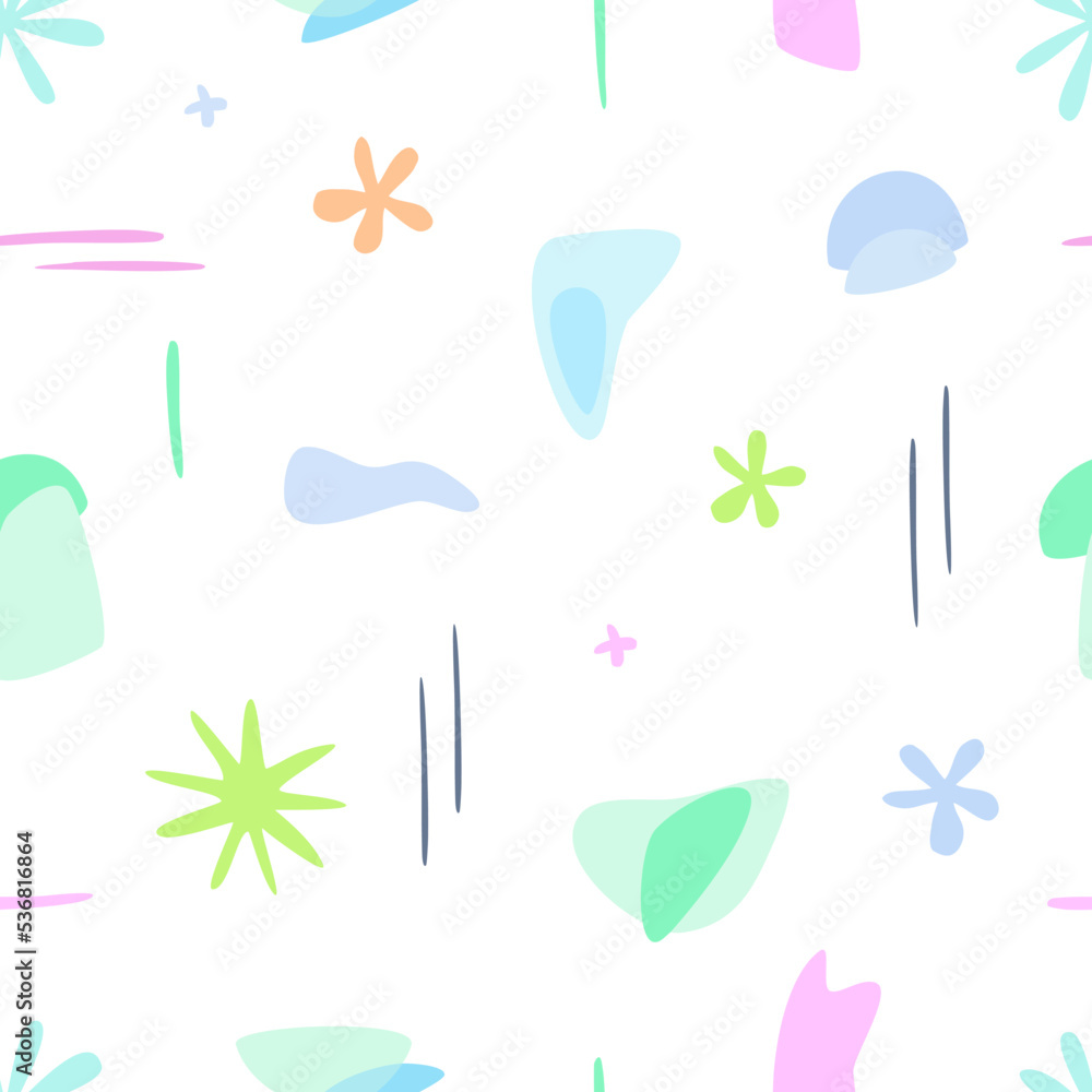 Aufkleber seamless vector pattern with abstract elements in scandinavian style.