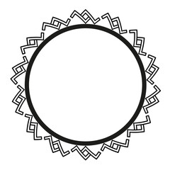 Ancient Greek black frame pattern, round antique border from Greece