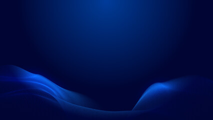 Abstract dot blue wave gradient texture technology background.