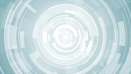 Abstract circle white blue future technology background.