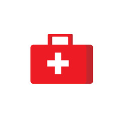 medicine bag flat design concept, icon isolated white background. medical bag icon.First Aid Kit Icon Vector Illustration. Emergency first aid icon. Medical Kit Icon. medical bag icon.
