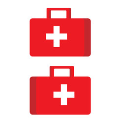 medicine bag flat design concept, icon isolated white background. medical bag icon.First Aid Kit Icon Vector Illustration. Emergency first aid icon. Medical Kit Icon. medical bag icon.
