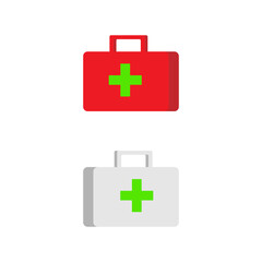 medicine bag flat design concept, icon isolated white background. medical bag icon.First Aid Kit Icon Vector Illustration. Emergency first aid icon. Medical Kit Icon. medical bag icon.
