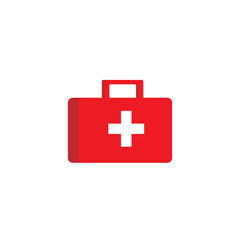 Obraz premium medicine bag flat design concept, icon isolated white background. medical bag icon.First Aid Kit Icon Vector Illustration. Emergency first aid icon. Medical Kit Icon. medical bag icon. 