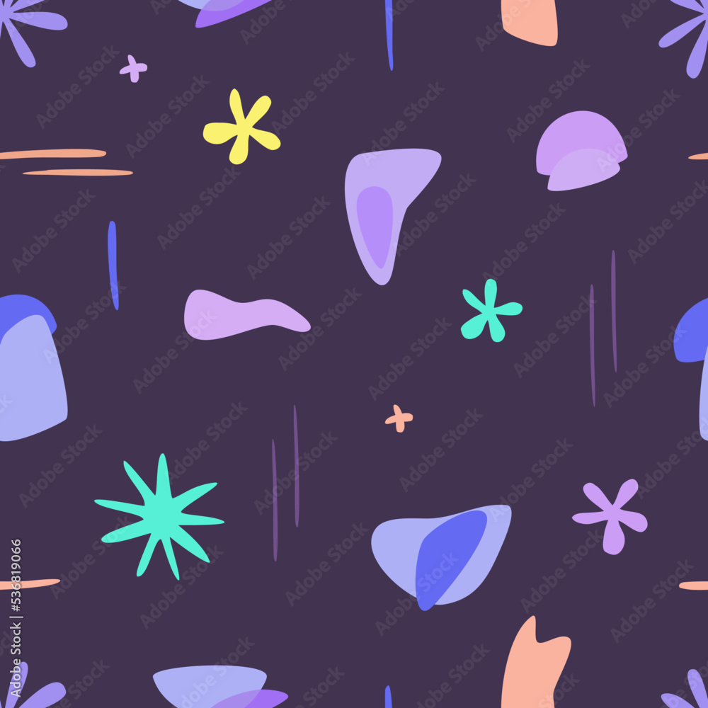 Aufkleber seamless vector pattern with abstract elements in scandinavian style.