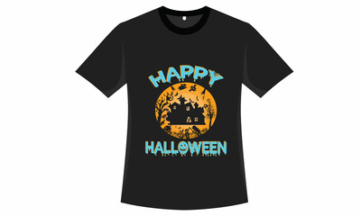 Halloween Pumpkin Vector Illustration T-shirt Design	
