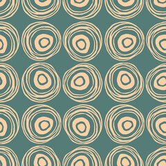 Doodle texture with scribble circles. Dark abstract seamless pattern. Hand drawn elements background for wrapping, fabric, wallpaper or cards.
