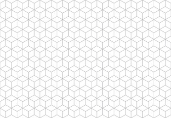 Isometric grid seamless pattern. Cube background. Hexagonal geometric shapes. Abstract texture for decorations, banners or books.