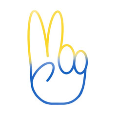 Ukraine Flag Peace Symbol Hand Painted in Watercolor