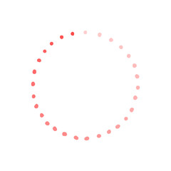 かわいい手書きの丸いドットのフレーム - ピンクから赤のグラデーションの枠
