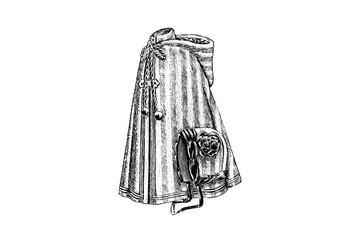 Baby Dress Coat with Hat – Vintage Illustration