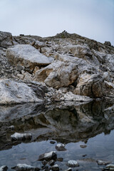 Fototapeta na wymiar Reflective lake on Folgefonna