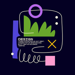 Modern geometric composition of various shapes. Illustration for design. Abstract background in the trend chart.