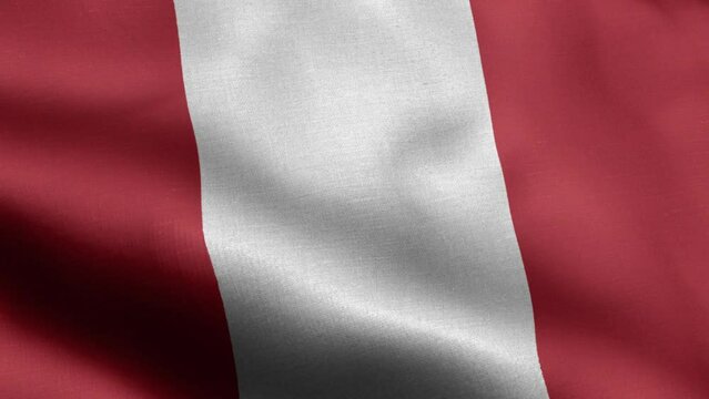 Flag Of Peru - Peru Flag High Detail - National flag Peru wave Pattern loopable Elements - Fabric texture and endless loop - Seamless loop - Highly Detailed Flag - The flag of fluttering in the wind