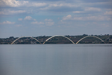 JK bridge over Paranoá lake in Brasilia city Brazil.
