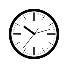 Best office wall clock icon | Black Vector illustration |