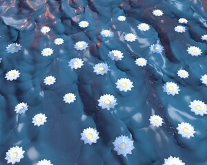 Lilies floating on water