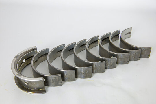 Crankshaft bearings isolated on white.