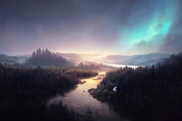 Fantasy forest illustration