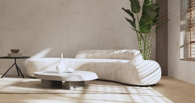 Armchair sofa and decoration japanese on Modern room interior wabisabi style.3D rendering