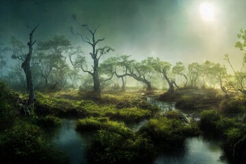 Fototapeta premium Fantasy forest illustration
