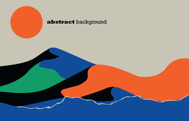 Colorful vector landscape of sand dune