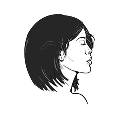 Profile of a woman, profile of a girl - vector illustration