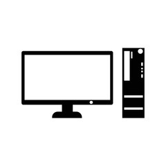 Desktop computer monitor pc icon | Black Vector illustration |